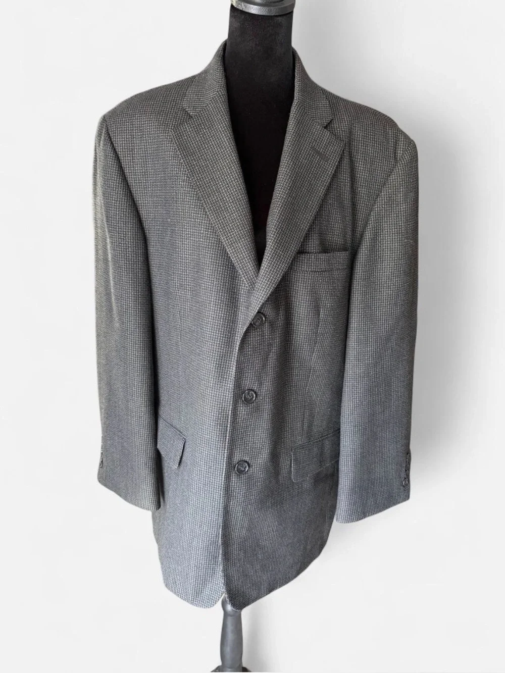 Haggar Collections Gray Textured Sport Coat Blazer Men’s Classic 3 Button